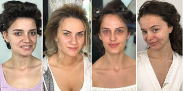 gelin makyajından önce ve sonra